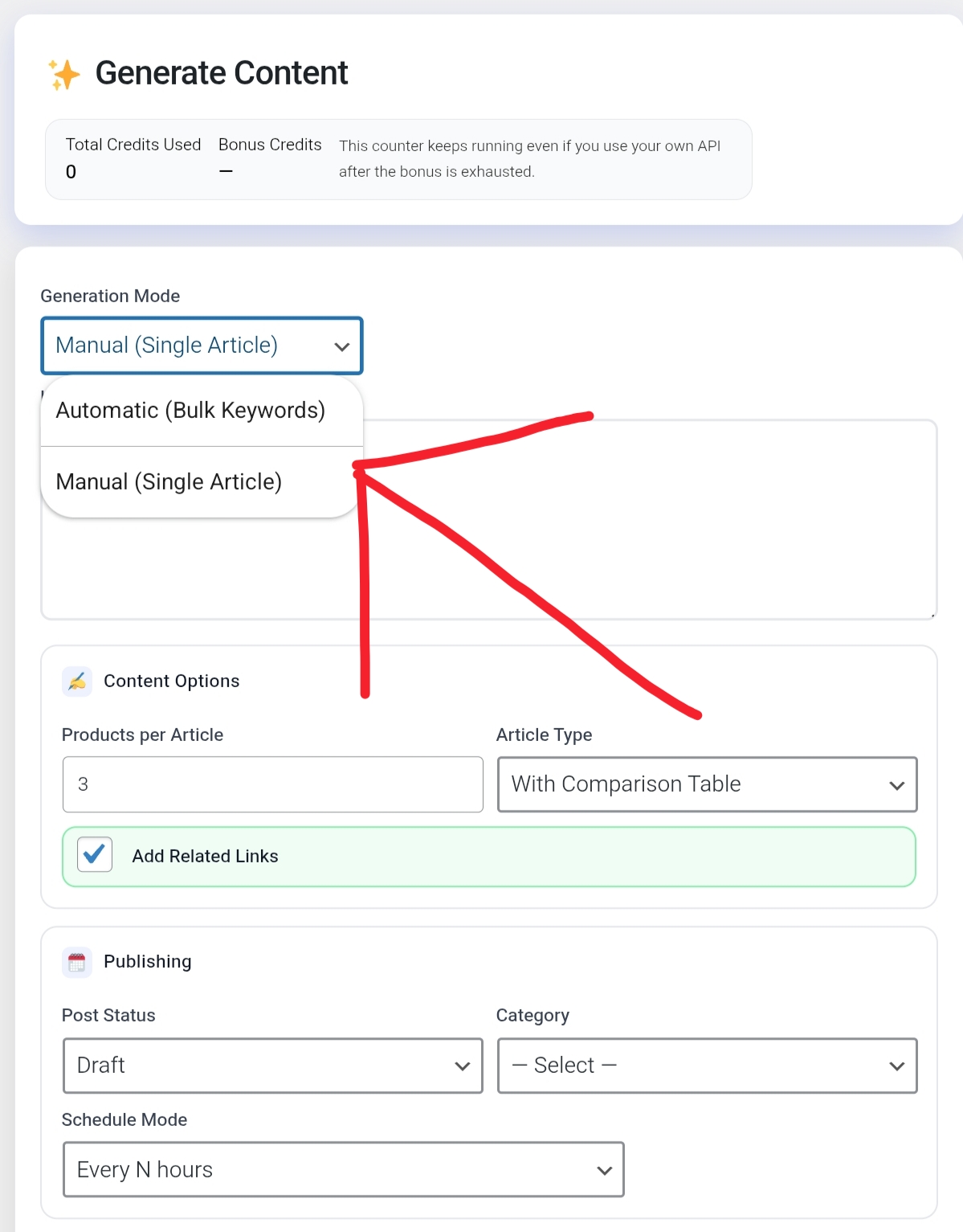Select Automatic Mode